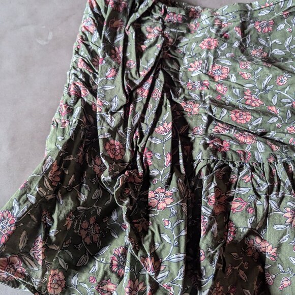 Sézane Julia Skirt | Khaki Indian flowers - Picture 14 of 16